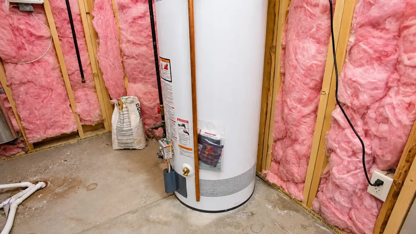 Whole-home water treatment equipment installed alongside the water heater